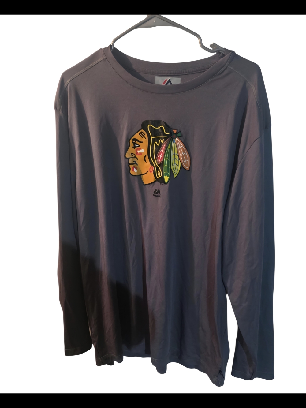 Chicago Blackhawks Grey Long Sleeve Graphic Tee